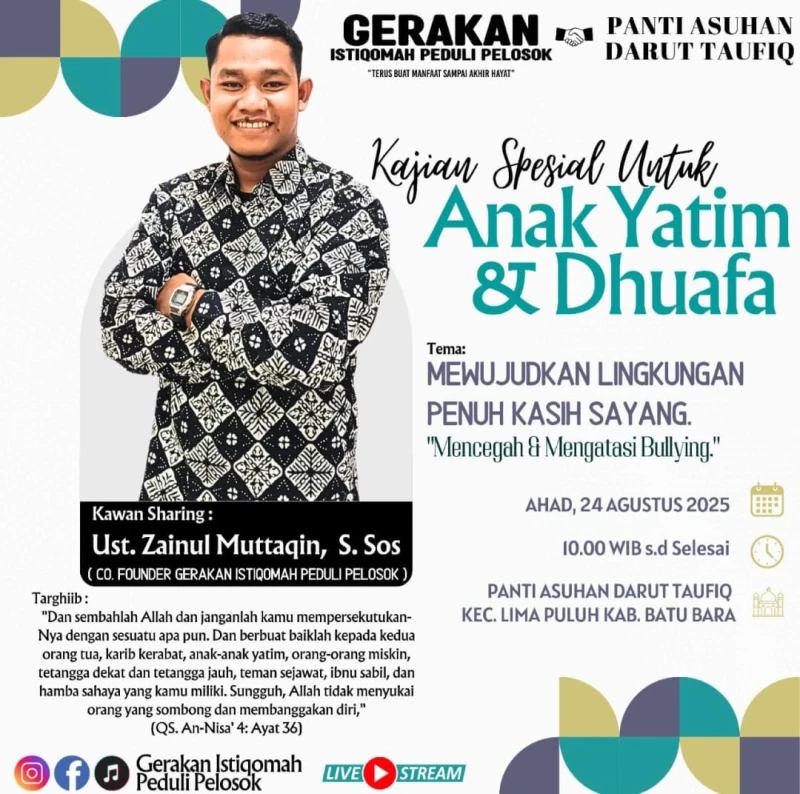 GIPP Kajian Spesial Bersama Anak Yatim & Dhuafa, Angkat Isu Stop Bullying. - Berbagikabar.com